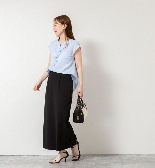 NOLLEY'S sophi「ウォッシャブルストレッチジョーゼットフロントラッフルブラウス」|シャツ・ブラウス|