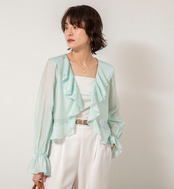 NOLLEY'S sophi「ウォッシャブルシアーラッフル羽織りブラウス」|シャツ・ブラウス|