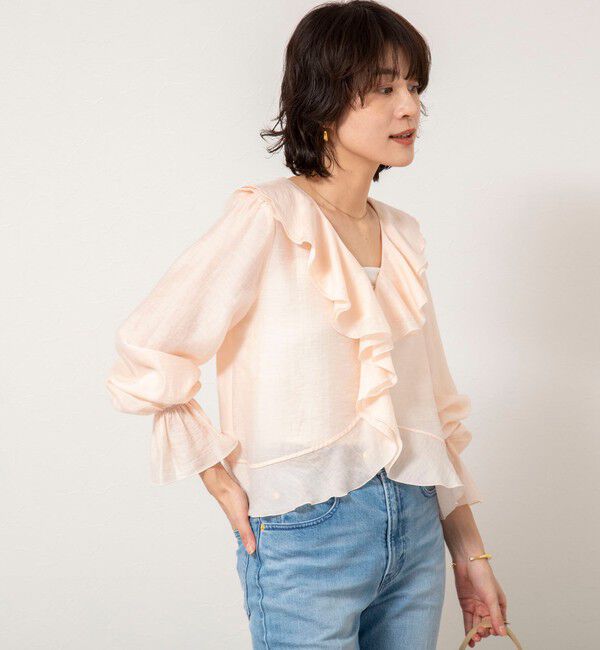 NOLLEY'S sophi「ウォッシャブルシアーラッフル羽織りブラウス」|シャツ・ブラウス|