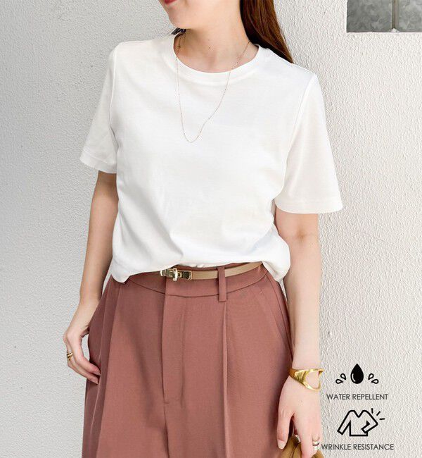 NOLLEY'S sophi「《撥水/汗染み軽減》ショート丈Tシャツ」|Tシャツ・カットソー|ホワイト