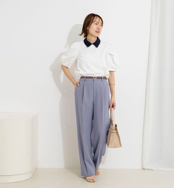 NOLLEY'S「《セットアップ対応》ウォッシャブルストレッチツイル愛されセミワイドパンツ」|その他|