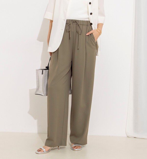 NOLLEY'S「【WEB＆一部店舗限定カラー】《セットアップ対応》ジョーゼットイージーワイドパンツ」|その他|オリーブ