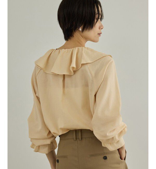 SALON adam et rope'「【WEB限定】ライトデニムフリルカラーシャツ」|シャツ・ブラウス|ベージュ系(28)