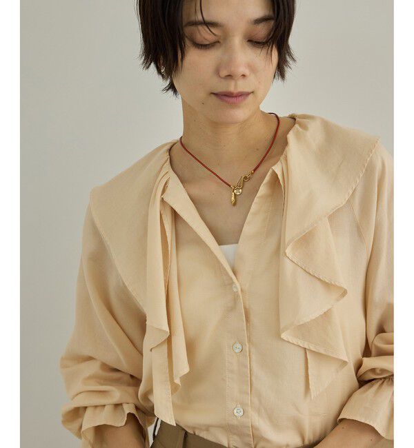SALON adam et rope'「【WEB限定】ライトデニムフリルカラーシャツ」|シャツ・ブラウス|