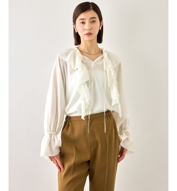 ROPE「【J'aDoRe・店舗限定サイズ】2WAYラッフルフリルブラウス(襟取り外し可能 )」|シャツ・ブラウス|