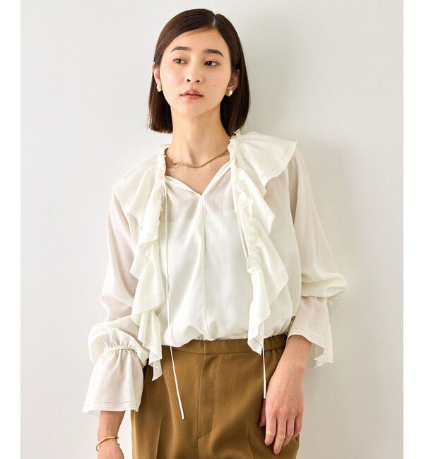 ROPE「【J'aDoRe・店舗限定サイズ】2WAYラッフルフリルブラウス(襟取り外し可能 )」|シャツ・ブラウス|