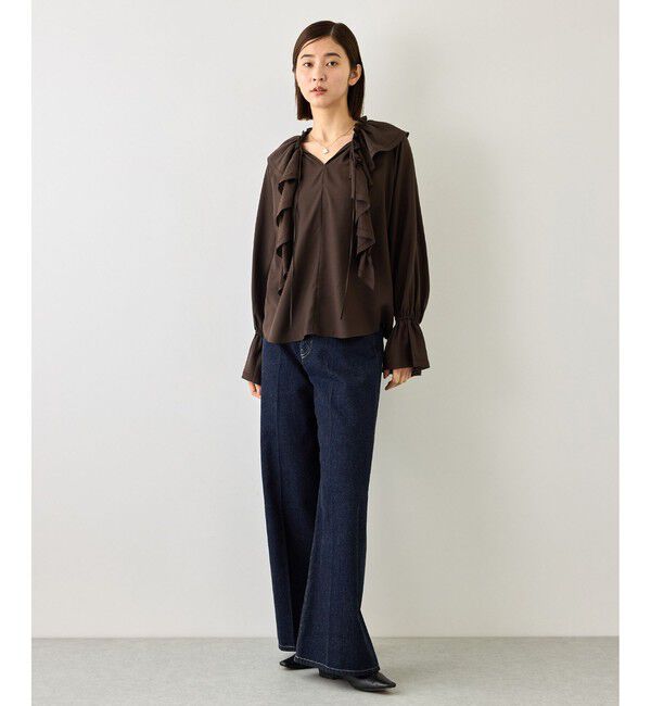 ROPE「【J'aDoRe・店舗限定サイズ】2WAYラッフルフリルブラウス(襟取り外し可能 )」|シャツ・ブラウス|