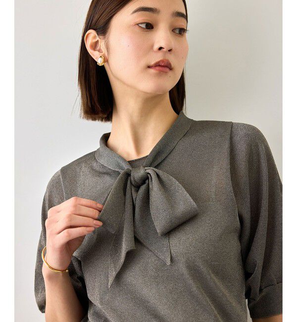 ROPE「【J'aDoRe・店舗限定サイズ】シアーラメボウタイニット」|ニット・セーター|