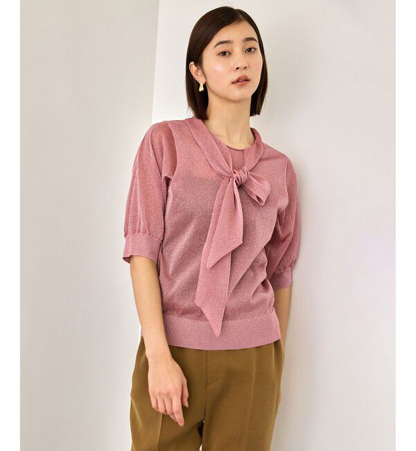 ROPE「【J'aDoRe・店舗限定サイズ】シアーラメボウタイニット」|ニット・セーター|