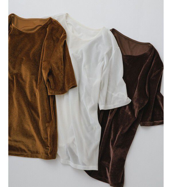 ROPE「【J'aDoRe・店舗限定サイズ】紐チョーカー付きシアーベロアTシャツ」|Tシャツ・カットソー|