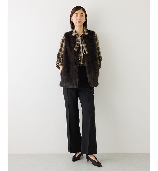 ROPE「【J'aDoRe・店舗限定サイズ】ボウタイ付きチェックシャツブラウス(取り外し可能 )」|シャツ・ブラウス|