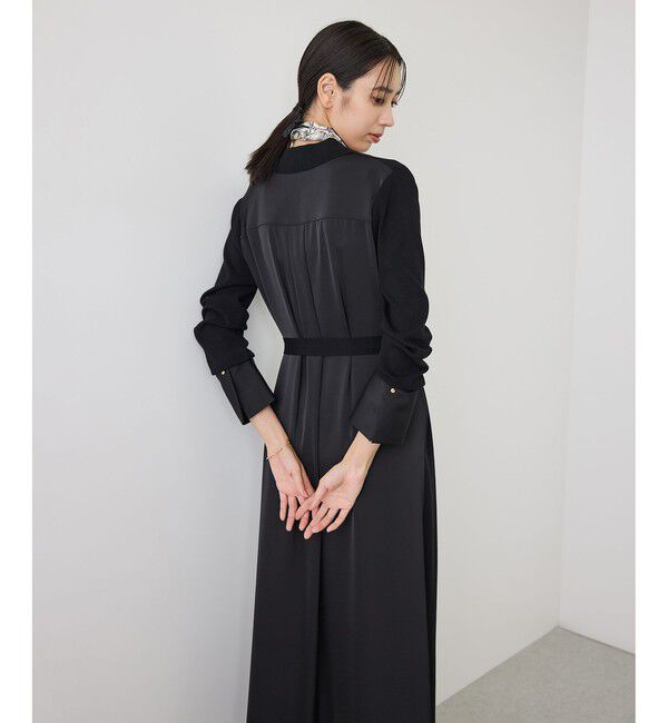 ROPE「【J'aDoRe・店舗限定サイズ】サテンコンビオープンカラーニットワンピース」|ワンピース|