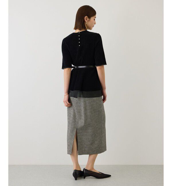 ROPE「【J'aDoRe・店舗限定サイズ】コットンモールパール釦ペプラムプルオーバー」|ニット・セーター|