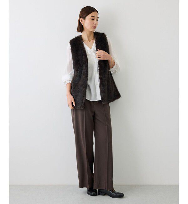 ROPE「【J'aDoRe・店舗限定サイズ】センタープレスワイドパンツ」|スラックス|
