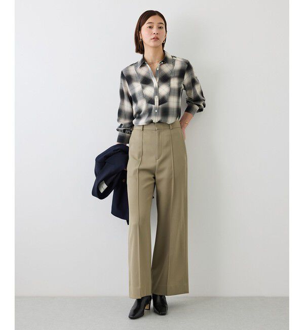 ROPE「【J'aDoRe・店舗限定サイズ】センタープレスワイドパンツ」|スラックス|