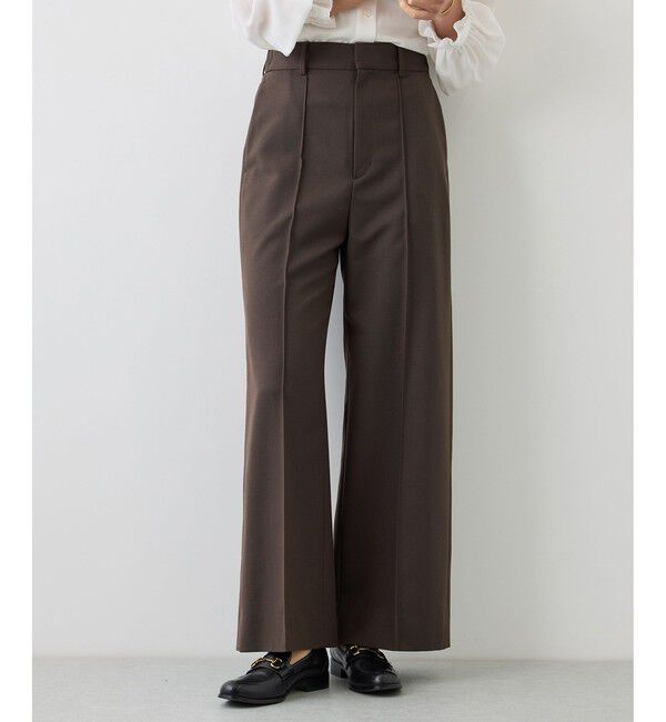 ROPE「【J'aDoRe・店舗限定サイズ】センタープレスワイドパンツ」|スラックス|ブラウン(20)
