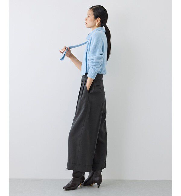 ROPE「【J'aDoRe・店舗限定サイズ】レーヨンウールクロップドワイドパンツ」|チノ|