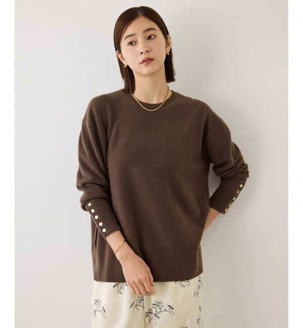ROPE「【一部WEB限定カラー/J'aDoRe・店舗限定サイズ】カシミヤブレンドサイドスリットニット」|ニット・セーター|ブラウン(20)