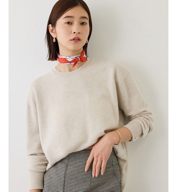 ROPE「【一部WEB限定カラー/J'aDoRe・店舗限定サイズ】カシミヤブレンドサイドスリットニット」|ニット・セーター|ベージュ系(28)