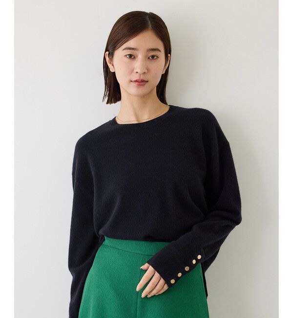 ROPE「【一部WEB限定カラー/J'aDoRe・店舗限定サイズ】カシミヤブレンドサイドスリットニット」|ニット・セーター|ネイビー(40)