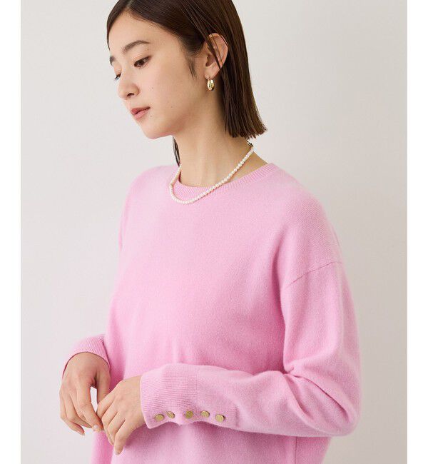ROPE「【一部WEB限定カラー/J'aDoRe・店舗限定サイズ】カシミヤブレンドサイドスリットニット」|ニット・セーター|ピンク(63)