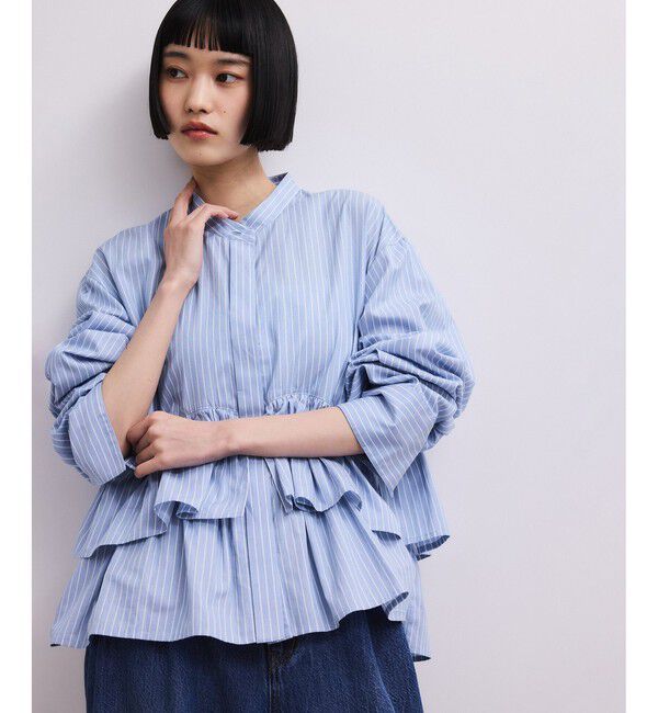 ADAM ET ROPE'「【WEB限定】・【定番】フリルブラウス」|シャツ・ブラウス|