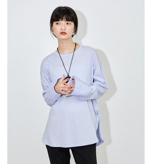 ADAM ET ROPE'「シャツカフスロングスリーブTシャツ」|シャツ・ブラウス|