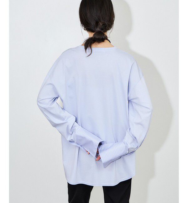 ADAM ET ROPE'「シャツカフスロングスリーブTシャツ」|シャツ・ブラウス|
