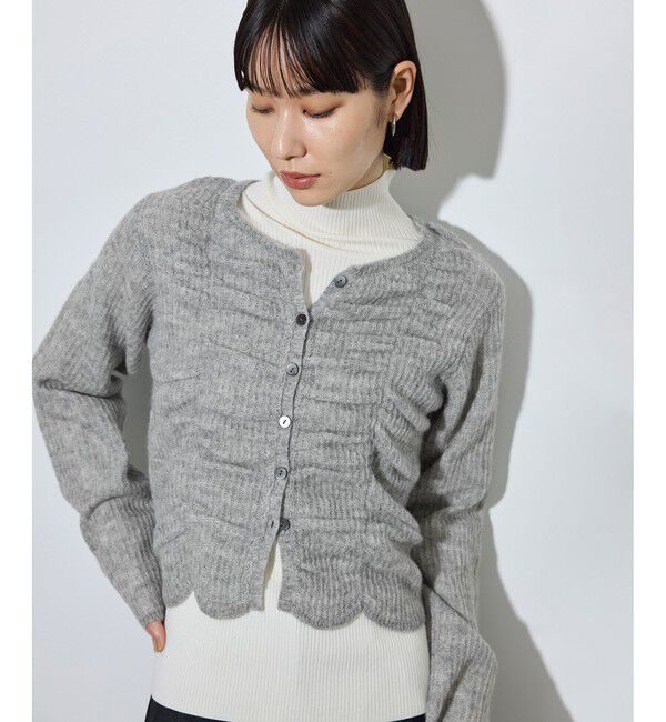 ADAM ET ROPE'「【WEB限定】・【定番】ダブルモヘヤシャーリングカーディガン」|カーディガン|グレー(07)