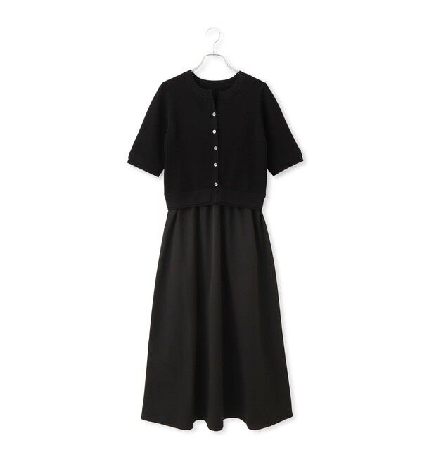 ADAM ET ROPE'「【WEB限定】ニットドッキングフレアワンピース」|ワンピース|