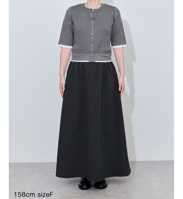 ADAM ET ROPE'「【WEB限定】ニットドッキングフレアワンピース」|ワンピース|