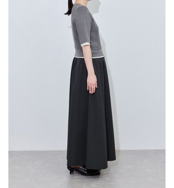 ADAM ET ROPE'「【WEB限定】ニットドッキングフレアワンピース」|ワンピース|