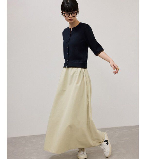 ADAM ET ROPE'「【WEB限定】ニットドッキングフレアワンピース」|ワンピース|