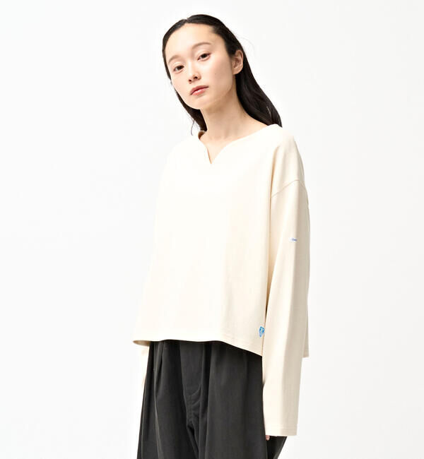 ORCIVAL「ORCIVAL | コットンロード スキッパーネック長袖カットソー WOMEN」|Tシャツ・カットソー|ECRU