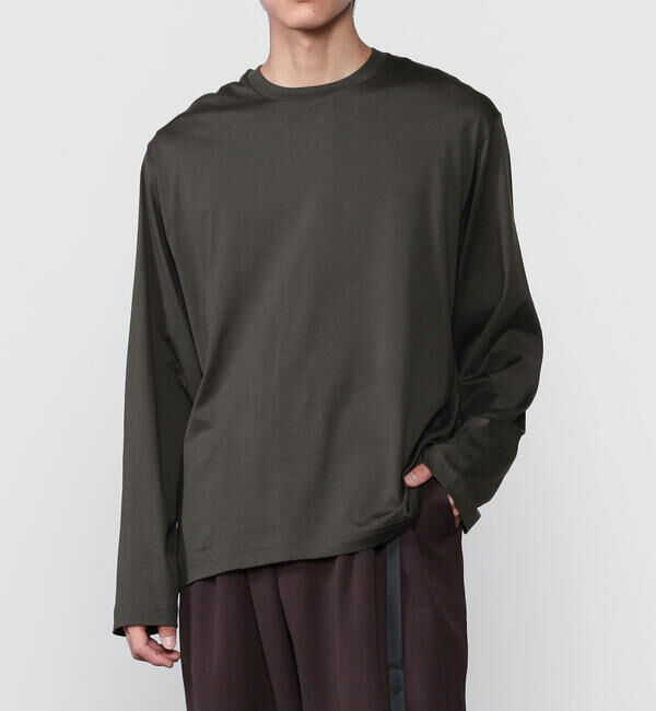 handvaerk「handvaerk | 60/2 コットン クルーネック長袖Tシャツ MEN」|Tシャツ・カットソー|DKGREY