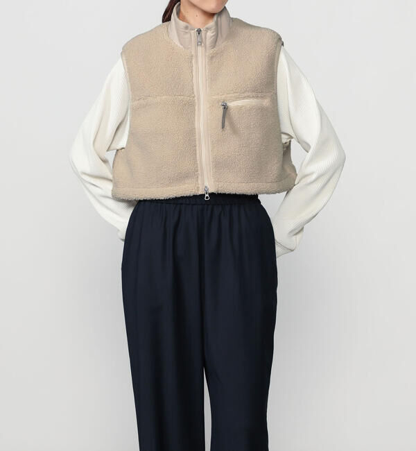 GYMPHLEX「Gymphlex | ライト ボアショートベスト WOMEN」|ダウンベスト・ベスト|OFFWHITE