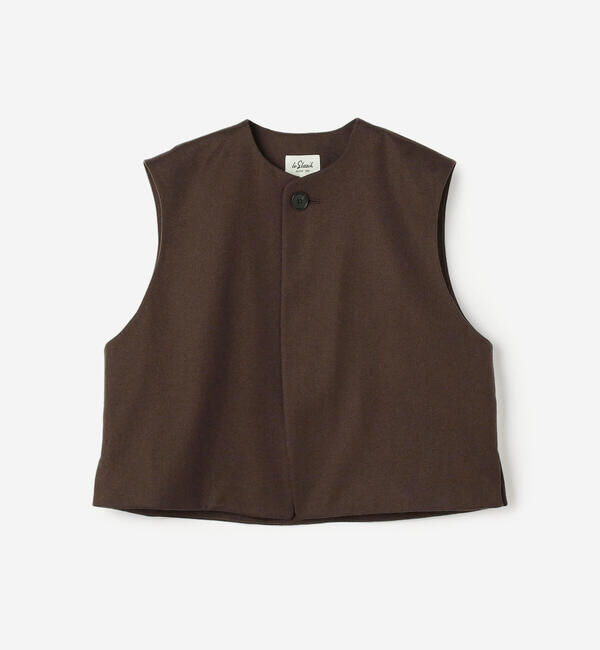 LE GLAZIK「LE GLAZIK | ウール ジレ WOMEN」|ダウンベスト・ベスト|BROWN