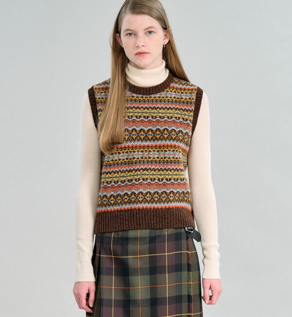 Morris & Sons「MORRIS & SONS | フェアアイル クルーネックベスト WOMEN」|ベスト・ジレ|