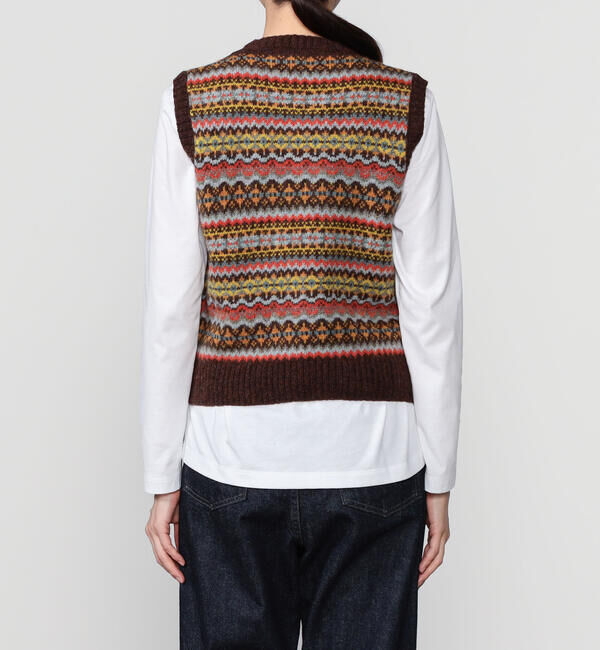 Morris & Sons「MORRIS & SONS | フェアアイル クルーネックベスト WOMEN」|ベスト・ジレ|