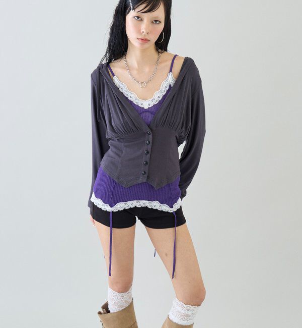  「【26AW LOOK掲載品番】コルセットフーディ」|Tシャツ・カットソー|