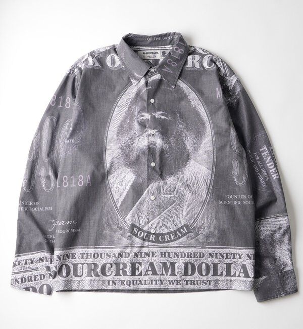  「【Sourcream/UNISEX】マルクス紙幣プリントシャツ」|シャツ・ブラウス|