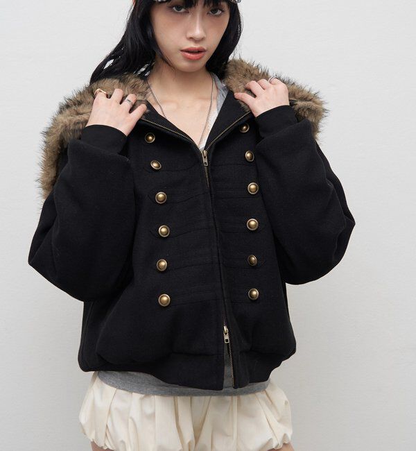  「【26AW LOOK掲載品番/WEB限定サイズあり】ナポレオンファーブルゾン」|ブルゾン・スタジャン|ブラック