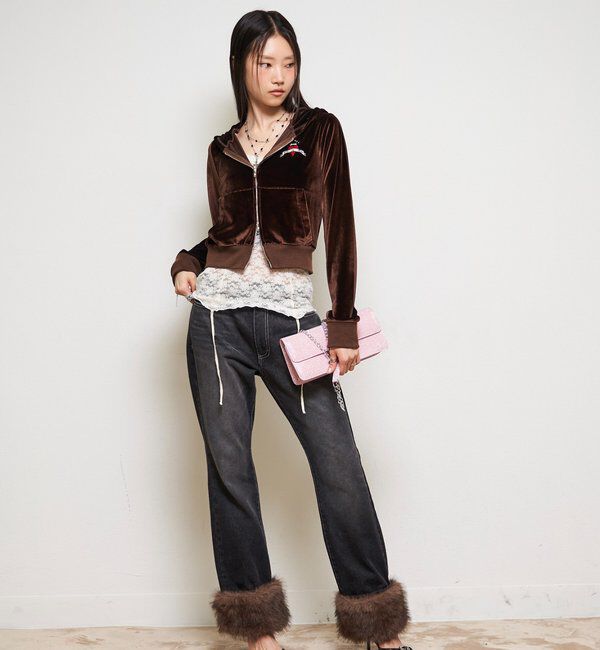  「【26AW LOOK掲載品番】ベロアインクドチビパーカー」|パーカー|