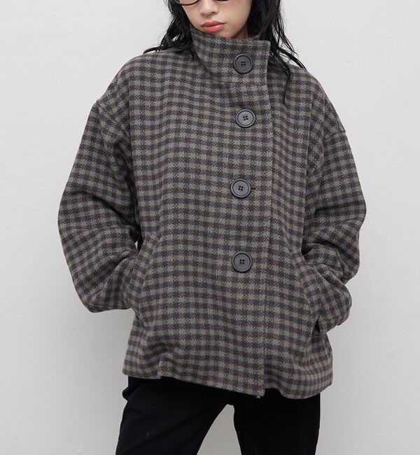  「【26AW LOOK掲載品番】【WEB限定カラー】ビッグボタンアシメハーフコート」|その他|