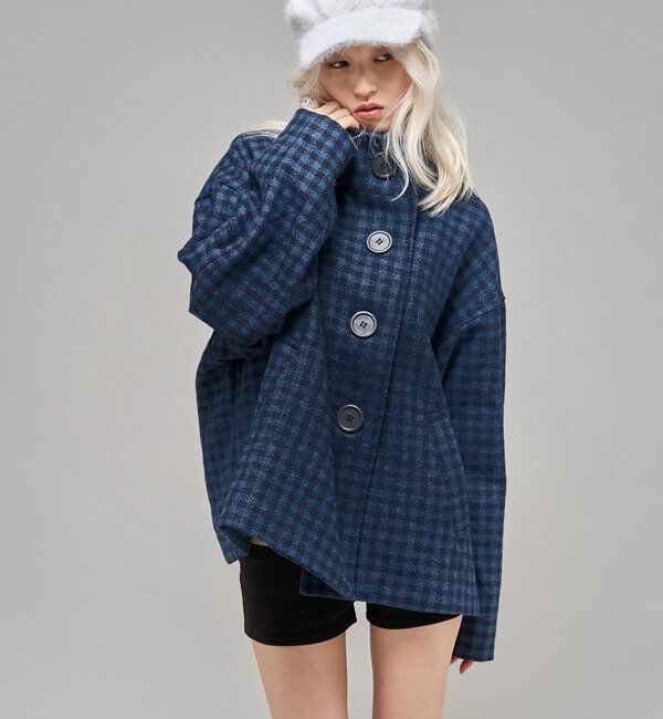  「【26AW LOOK掲載品番】【WEB限定カラー】ビッグボタンアシメハーフコート」|その他|