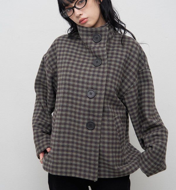  「【26AW LOOK掲載品番】【WEB限定カラー】ビッグボタンアシメハーフコート」|その他|