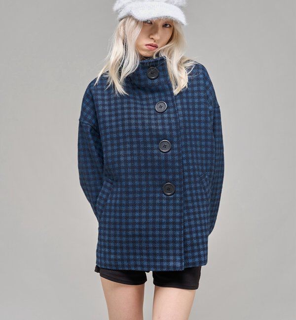  「【26AW LOOK掲載品番】【WEB限定カラー】ビッグボタンアシメハーフコート」|その他|