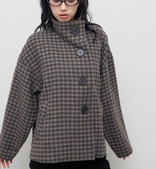  「【26AW LOOK掲載品番】【WEB限定カラー】ビッグボタンアシメハーフコート」|その他|