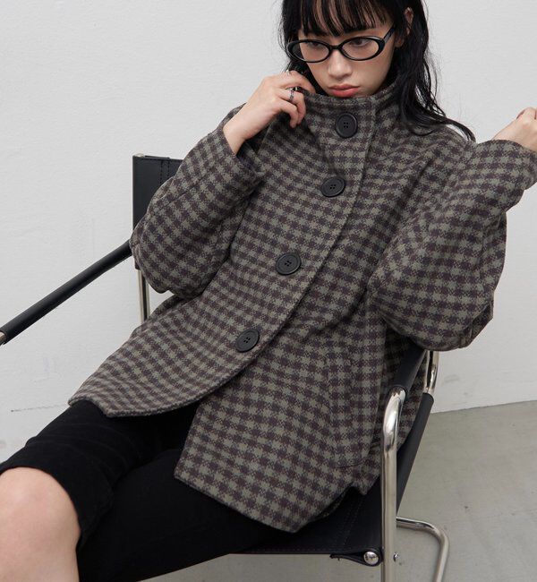  「【26AW LOOK掲載品番】【WEB限定カラー】ビッグボタンアシメハーフコート」|その他|
