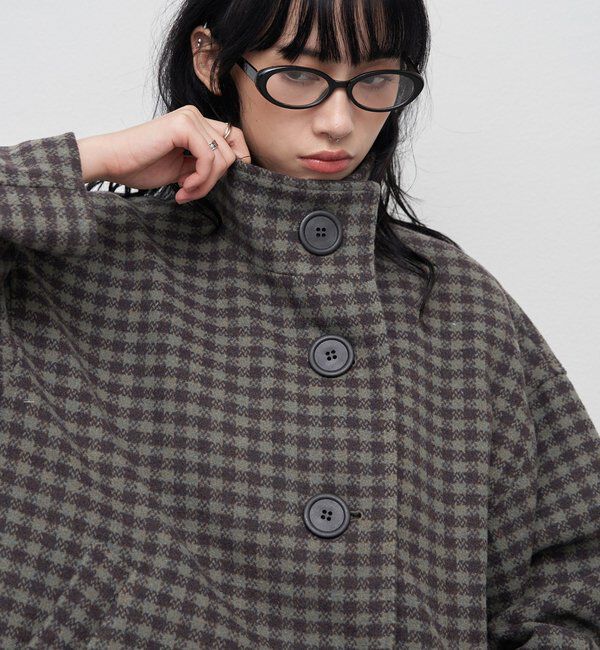  「【26AW LOOK掲載品番】【WEB限定カラー】ビッグボタンアシメハーフコート」|その他|